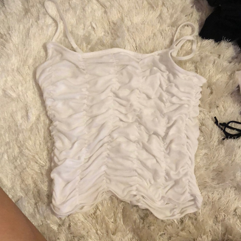 Never Worn Free People White Cinched Tank
